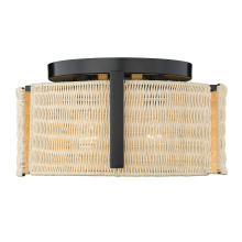 Golden 7860-FM BLK-NW - Wry Lighting Grove 3-light Flush Mount in Matte Black